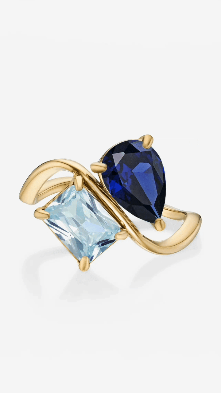 Toi et Moi two-birthstone ring shown in all 12 birthstone colors